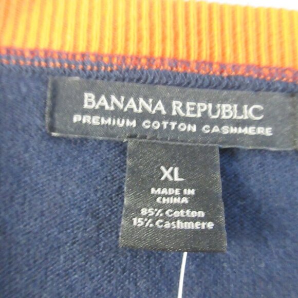 Banana Republic Men's Sweater Top XL Blue Premium Cotton Cashmere Crewneck 332 - Picture 3 of 9